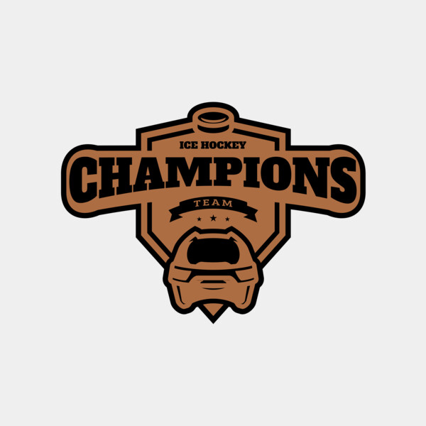 Champions Team Ice Hockey logo template Thumbnail